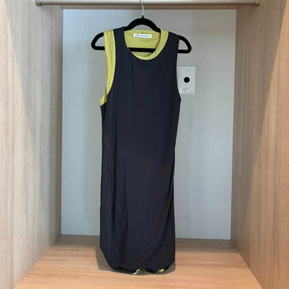 Alexander Wang Charcoal and Green Mini Dress